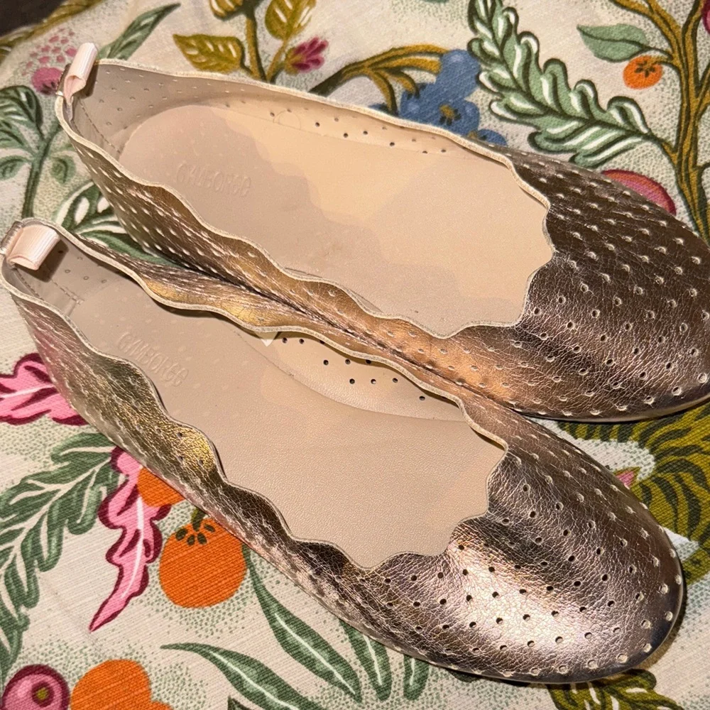 Gymboree Girls Flat Dress shoes Metallic Rose Gold